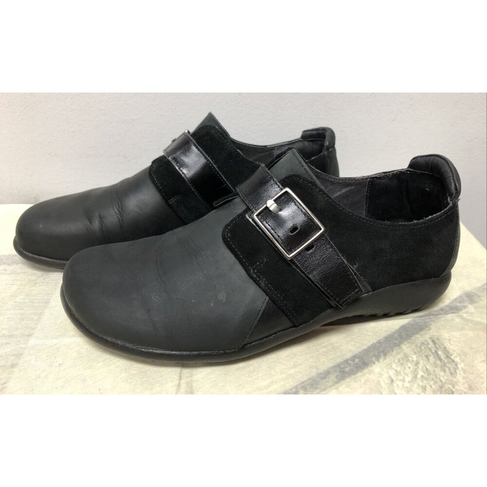 NAOT Tane Black Leather Comfort Buckle Loafer Shoes Womens 40/9 (5M64)